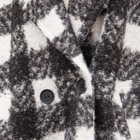 new DAVI N DANI BOUCLE blazer jacket black white SM-3X plaid western Boho CHIC - Picture 3 of 8